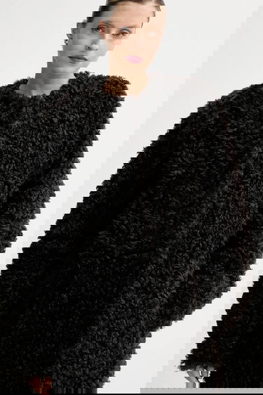 Kabáty STAND STUDIO Stand Studio Renata Long Curly Coat Čierna | 66551.9396, 4