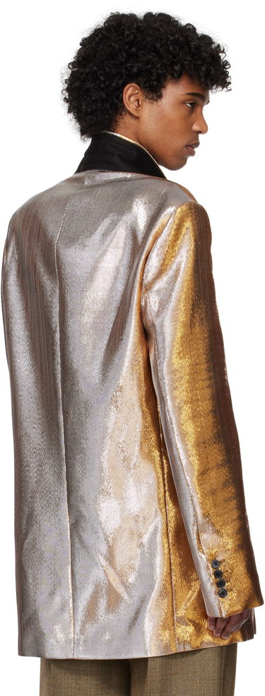 Bunda Dries Van Noten Dries Van Noten Metallic Double-Breasted Blazer Metalická | 251-020409-1091, 2