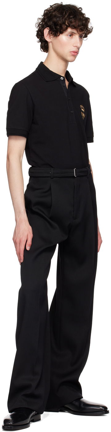 Polo tričko Dolce & Gabbana Black Embroidered Polo Čierna | G8LZ1ZG7WUR, 3