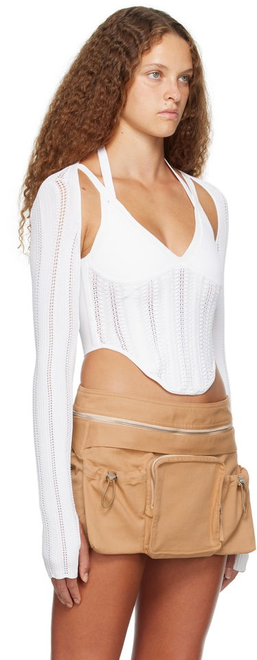 Sukňa Dion Lee Snakeskin Column Corset Top Béžová | A7732P23, 1