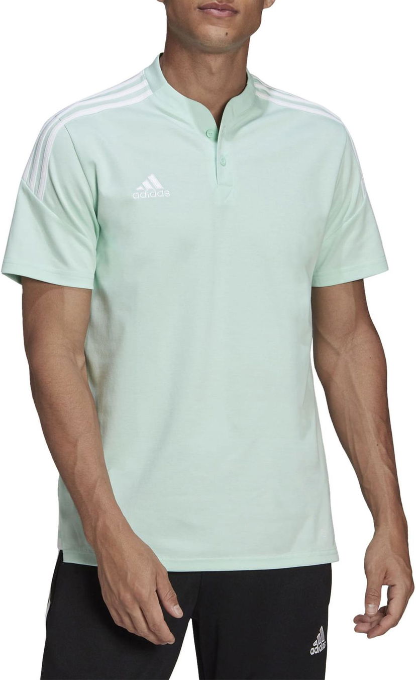 Polo tričko adidas Originals CON22 Three-Stripe Short Sleeve Stand-Up Collar Polo Zelené | hd2324