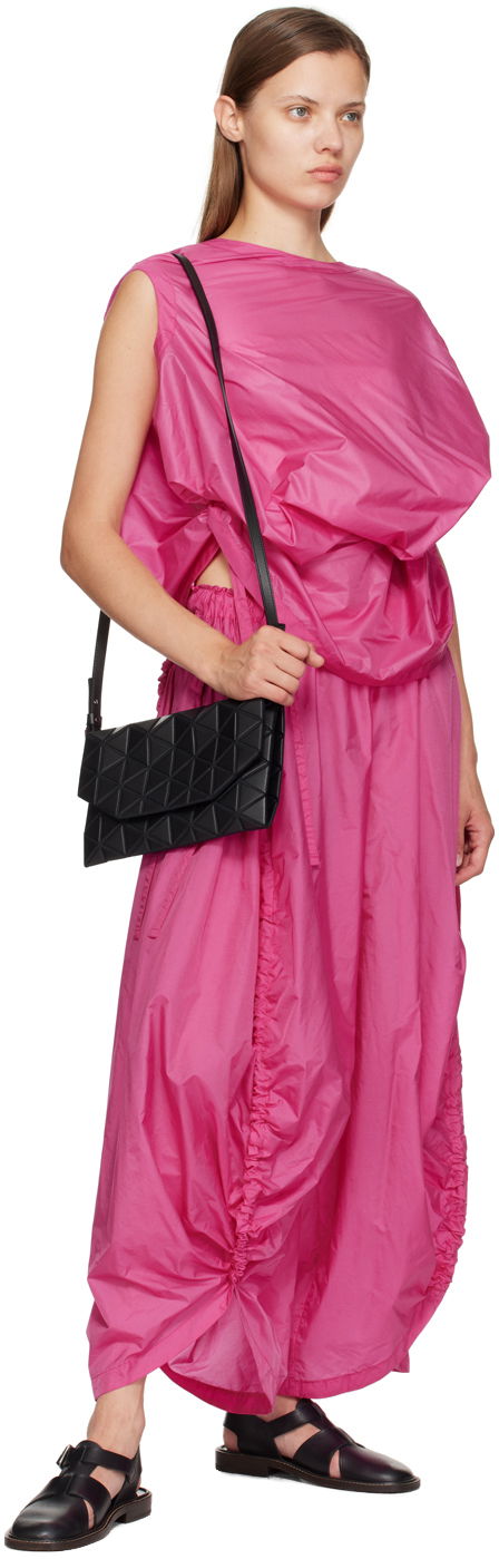 Geometric Patterned Matte Shoulder Bag