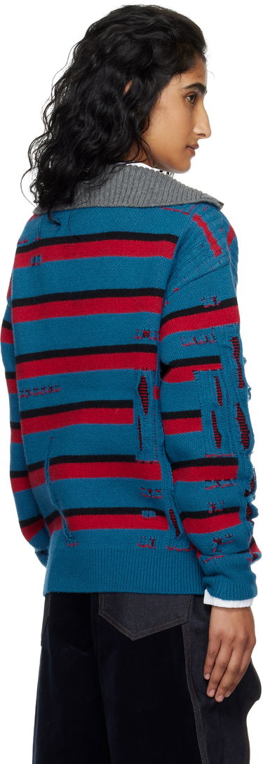Sveter Andersson Bell Andersson Bell Stripe Jacquard Half Zip-Up Sweater Modrá | atb1331m, 2