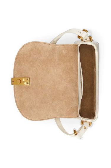 Taška cez rameno Polo by Ralph Lauren White Leather Saddle Bag Biela | 428932626, 3