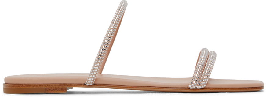 Tenisky a topánky Gianvito Rossi Cannes 05 Crystal Embellished Flat Sandals Béžová | G16120.05CUO.XCN, 0
