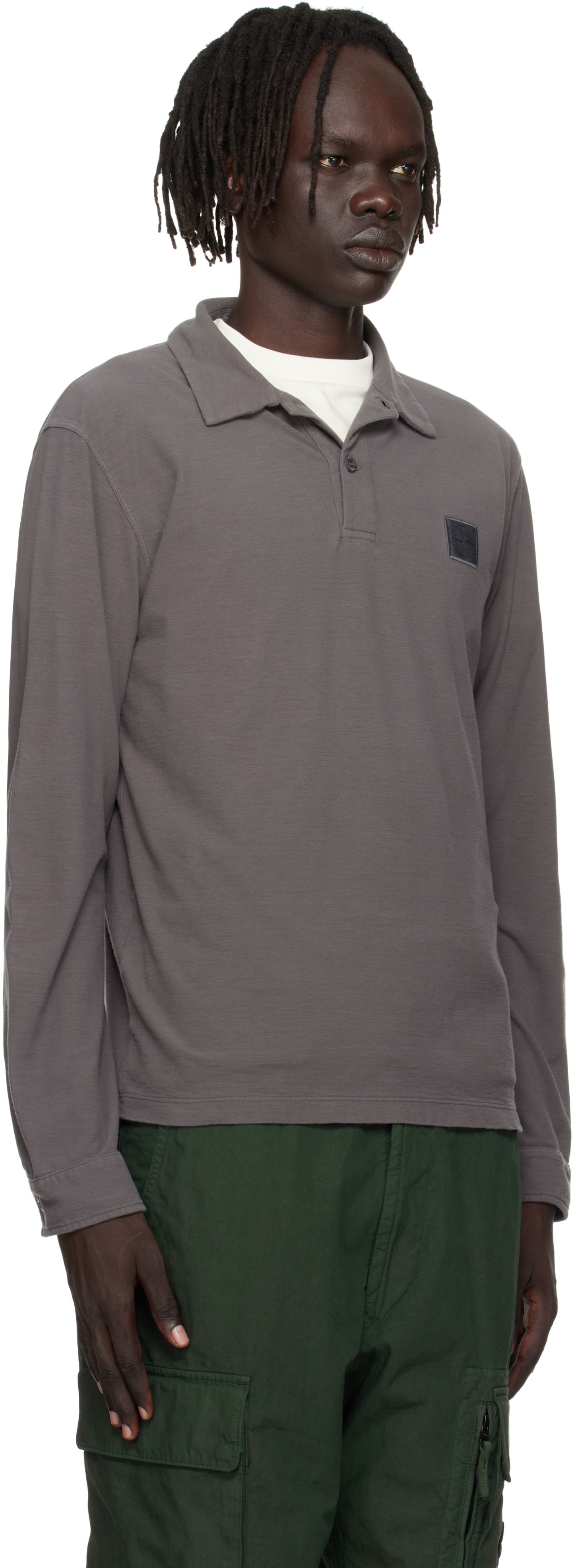 Polo tričko Stone Island Stone Island Long Sleeve Cotton Jersey Polo Šedá | K2S15 2200011 S0F11, 1