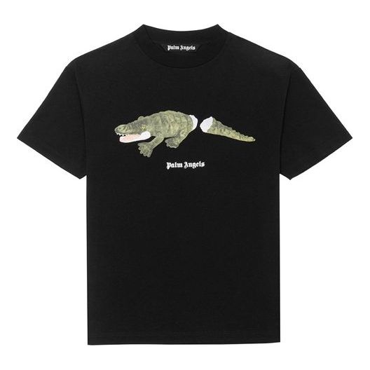 Tričko Palm Angels PALM ANGELS Crocodile Print T-Shirt Čierna | PMAA001E20JER0131055, 0