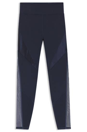 Legíny BOSS Active Leggings with Mesh Panels Navy | 50553793