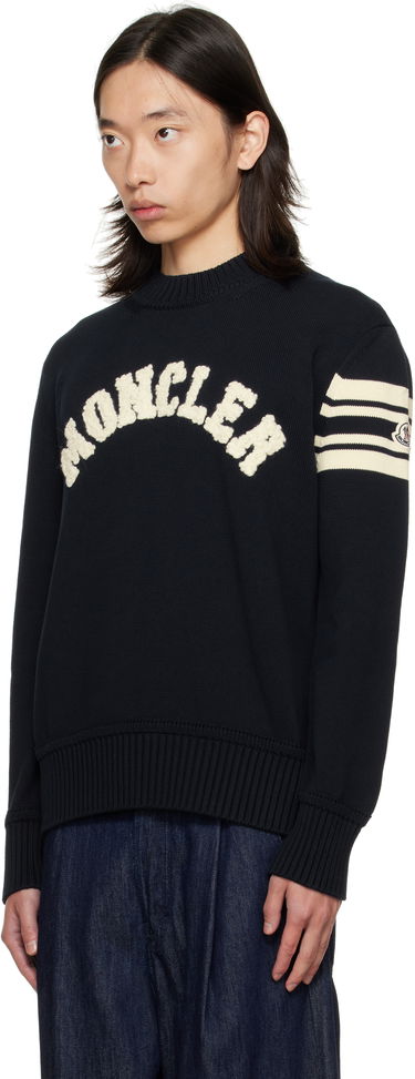 Sveter Moncler Crewneck Sweater with Logo Čierna | K20919C00009M1367, 3