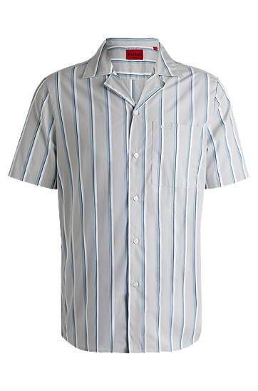 Košeľa BOSS Relaxed Fit Striped Cotton Poplin Shirt Šedá | 50539266, 0