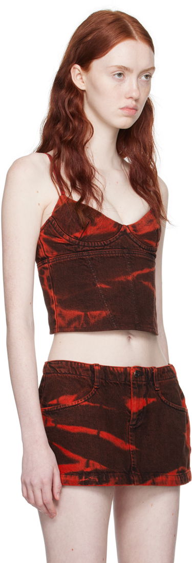 Sukňa Miaou Miaou Kiko Denim Tank Top Červená | 7075RWDRED, 1