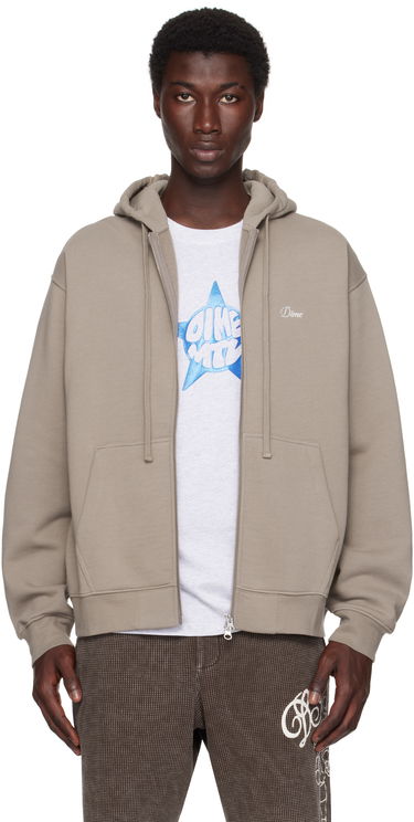 Mikina Dime Dime Cursive Small Logo Zip Hoodie Šedá | DIMESU2549DRI, 0