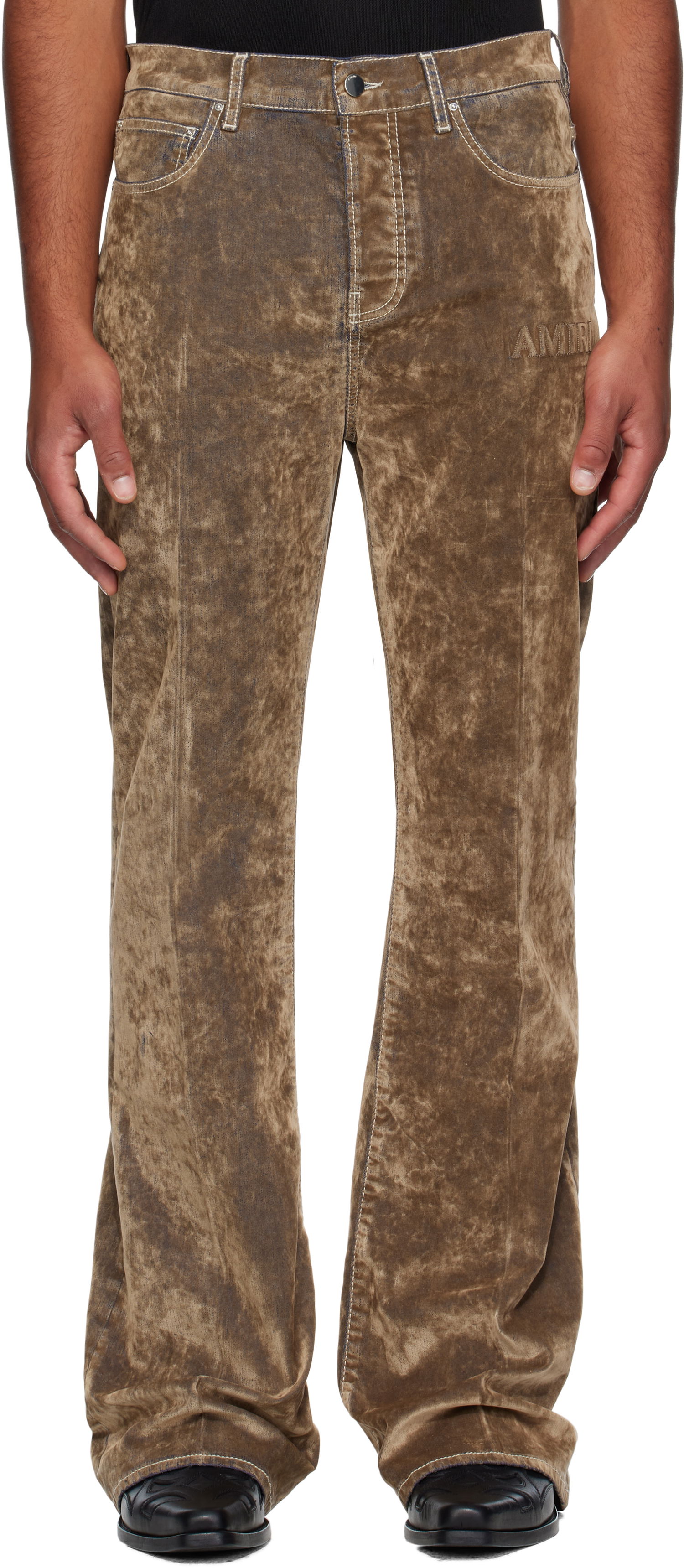 Džínsy AMIRI AMIRI Velvet Flare Jeans Hnedá | AMDNFR1027, 0