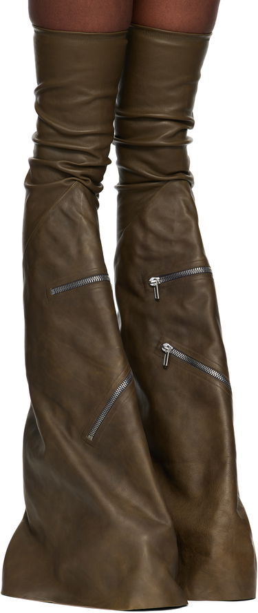 Ponožky Rick Owens Rick Owens Porterville Cargowedge Leather Boots Zelené | RR02D6849 LSLOO, 3