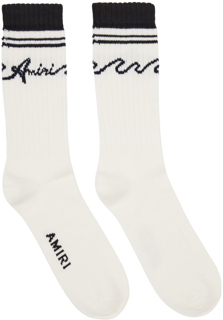 Ponožky AMIRI White & Black '' Wave Socks Biela | AMACSK1010, 0