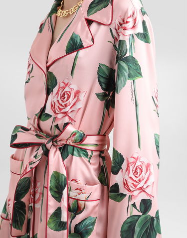 Pyžamo Dolce & Gabbana Dolce & Gabbana Rose-Print Satin Pajama Shirt Ružová | F5T44TFSA7DHF5IZ, 3