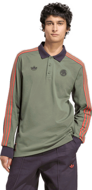 Polo tričko adidas Originals FC Bayern Munich Icon Long Sleeve Polo Shirt Zelené | jn0253, 4