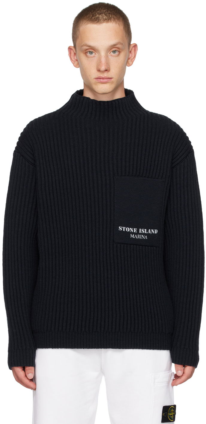 Sveter Stone Island Printed Turtleneck Navy | 7915543XA, 0