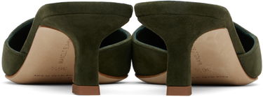 Starostlivosť o obuv Manolo Blahnik Manolo Blahnik Moiramu Suede Mules Zelené | 225-1957-0003, 1