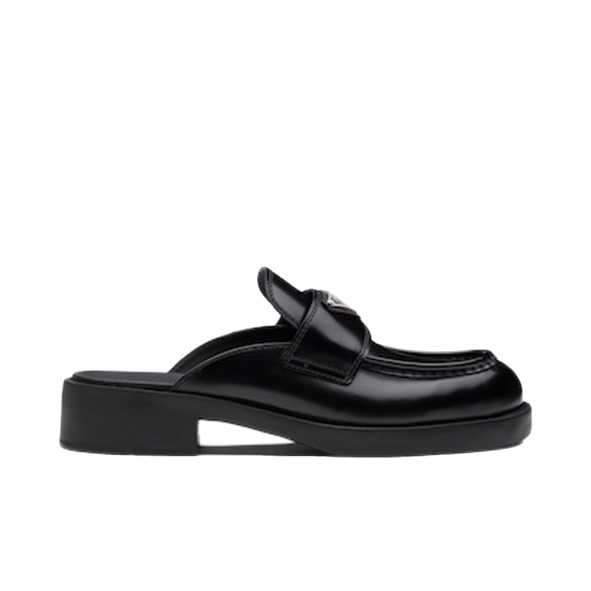 Tenisky a topánky Prada 40mm Mule Black Brushed Leather Čierna | 1D652M_ULS_F0002_F_040