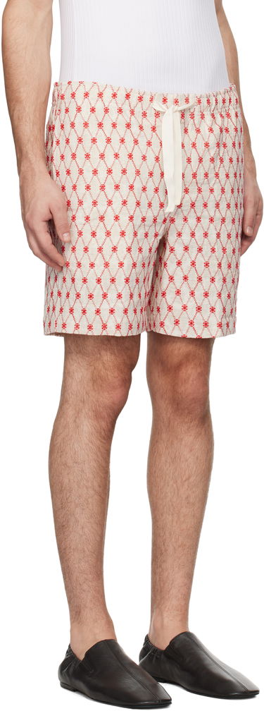 Šortky Orlebar Brown Orlebar Brown Alex Embroidered Drawstring Shorts Biela | 280061, 1