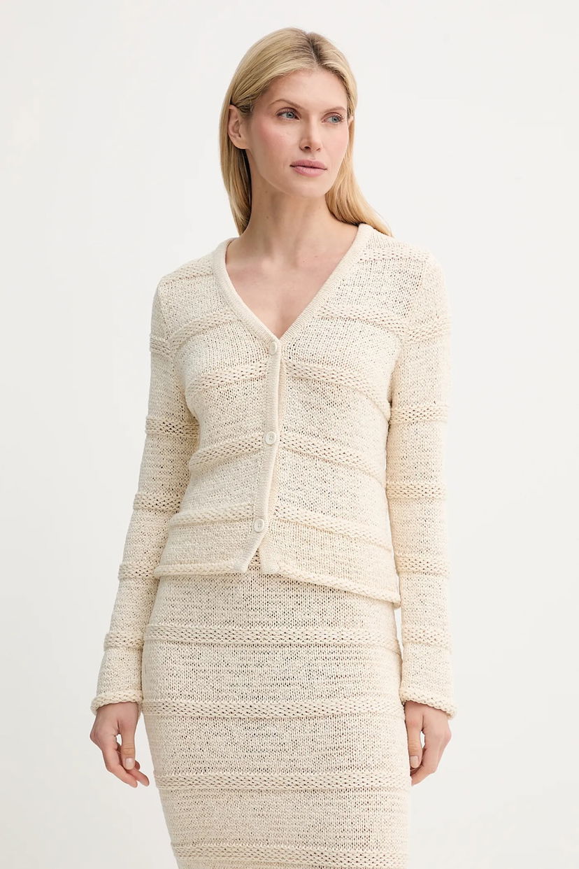 Sveter Samsoe Samsoe Samsoe Samsoe SANETTIE Knit Cardigan Béžová | F25200116