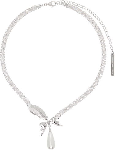 Náhrdelník SHUSHU/TONG SHUSHU/TONG YVMIN Edition Teardrop Zircon Feather Necklace Metalická | 24813SLV00NN, 0