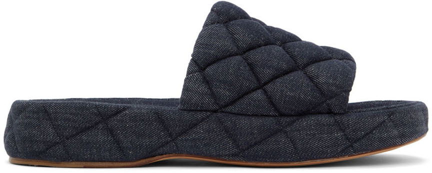 Tenisky a topánky Bottega Veneta Denim Slide Sandals Modrá | 709004 V26M0, 0