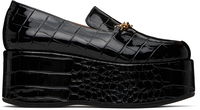 GANNI Croco Butterfly Chain Platform Loafers