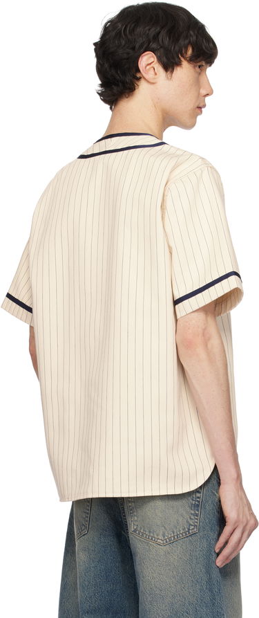 Dres BAPE A Bathing Ape Pinstripe Baseball Jersey Shirt Béžová | 001SRK801001M, 2