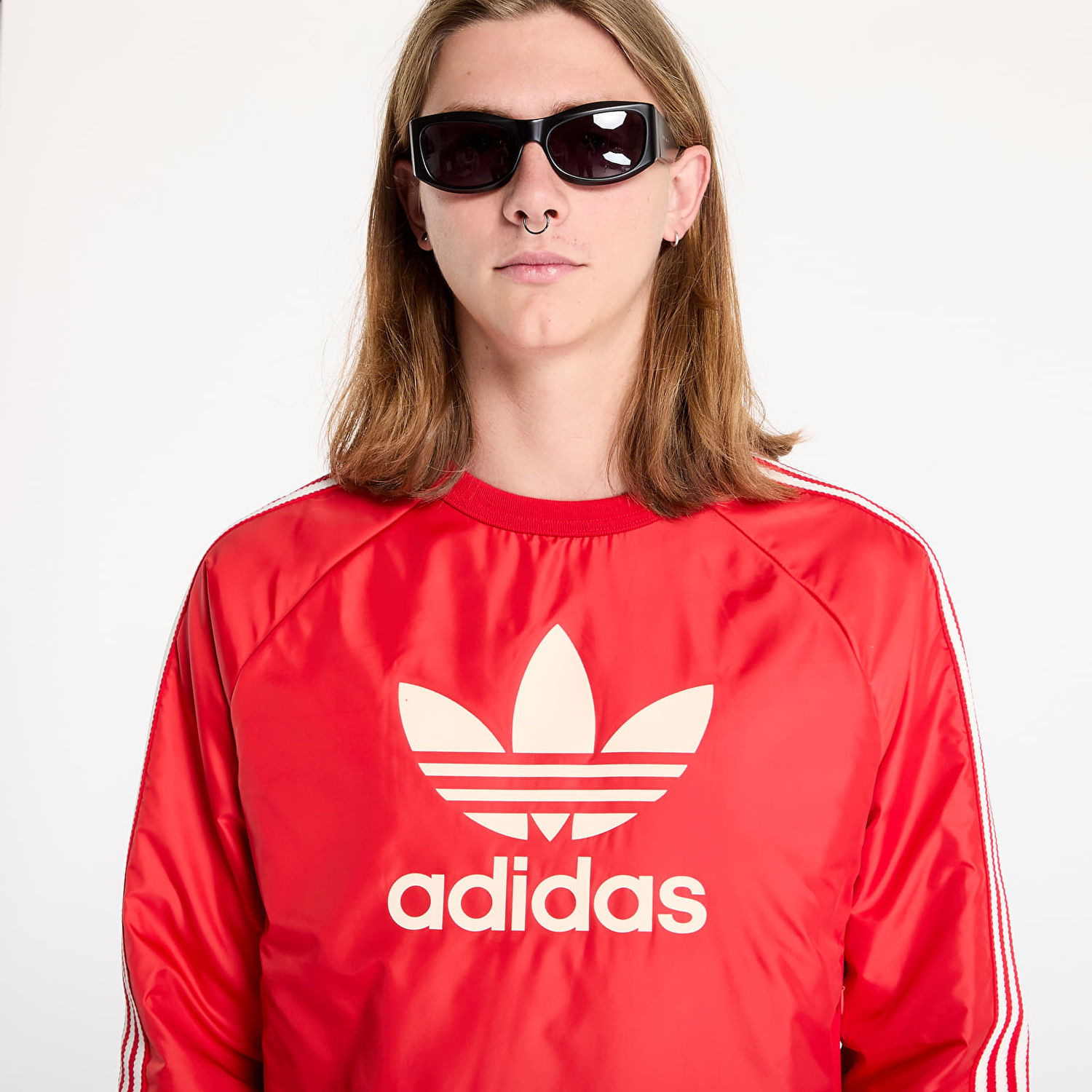 Mikina adidas Originals Wales Bonner x Nylon Sweatshirt Better Scarlet Červená | JE5994, 1