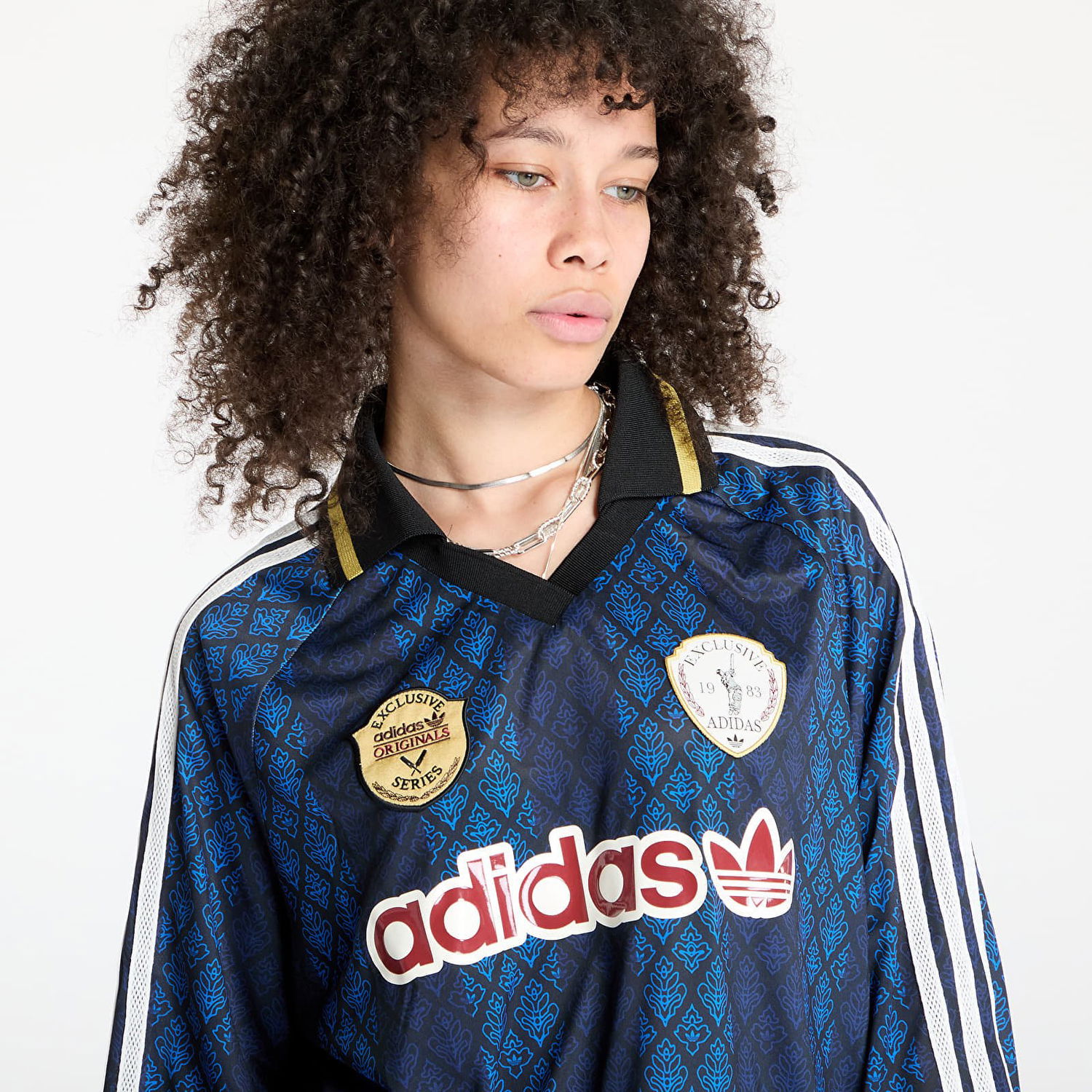 Dres adidas Originals Retro Sports Cricket-Inspired Longsleeve Jersey Modrá | KA4383, 1