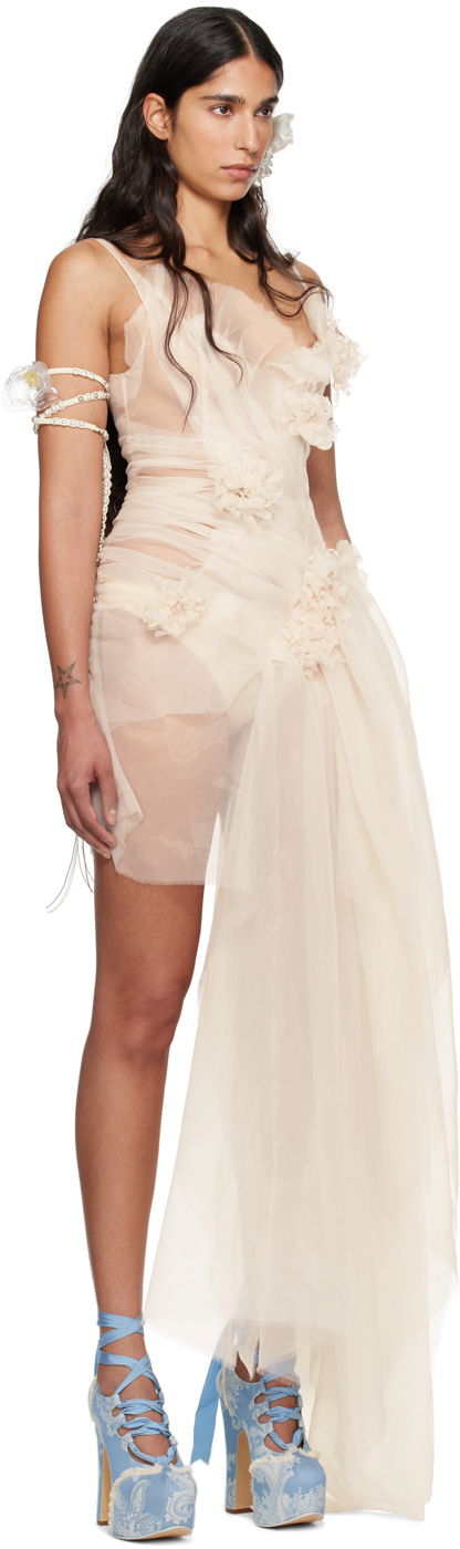 Šaty Collina Strada Collina Strada Meadowsweet Draped Mini Dress Béžová | XX4428 ORGANZA, 1