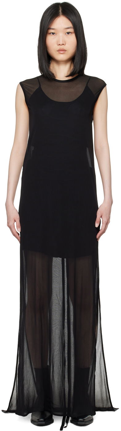 Šaty Ann Demeulemeester Semi-Sheer Maxi Dress Čierna | 2401-W-JDR34-FA432-099, 0