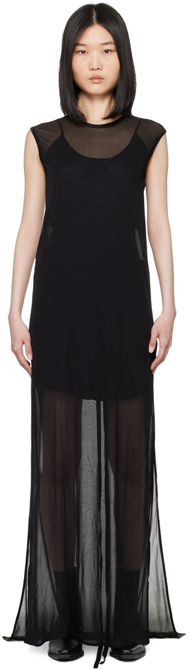 Šaty Ann Demeulemeester Semi-Sheer Maxi Dress Čierna | 2401-W-JDR34-FA432-099, 0