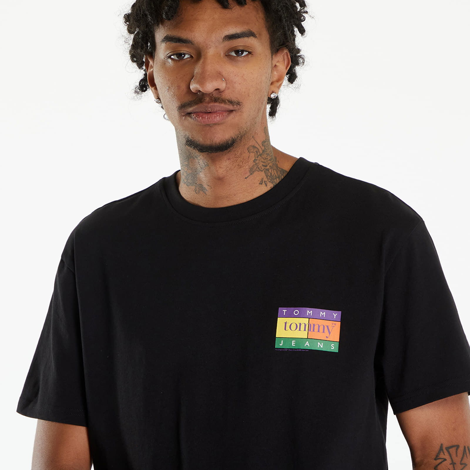 Oversized Serif Flag Back Logo T-Shirt Black