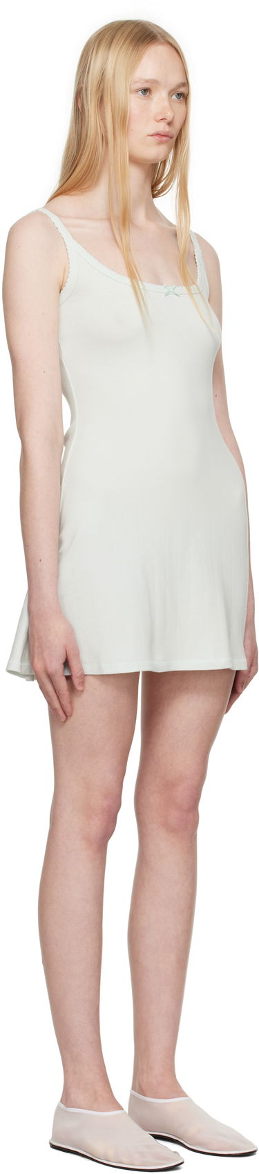 Šaty SKIMS SKIMS Drop Needle Pointelle Cami Minidress Biela | DS-DRS-8150W, 4