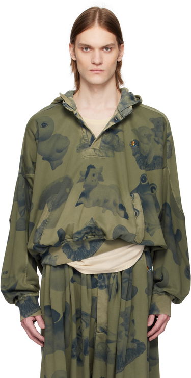 Mikina Vivienne Westwood Vivienne Westwood Baseball Print Hoodie Zelené | 3I010012-J009H-, 0