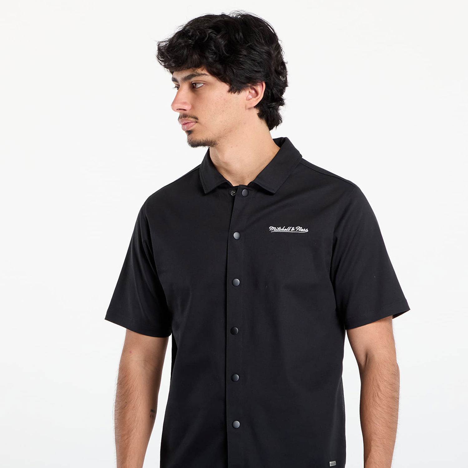 Košeľa Mitchell & Ness Mitchell & Ness Branded M&N SS Button Up Shirt Čierna | TP9954-MNNBLCK, 1