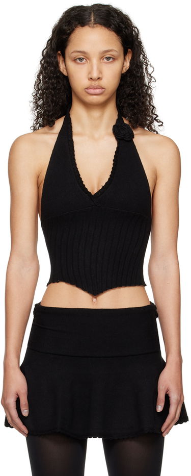 Tielko GUIZIO Guizio Alacant Halter Knit Top Čierna | R24606S020, 0