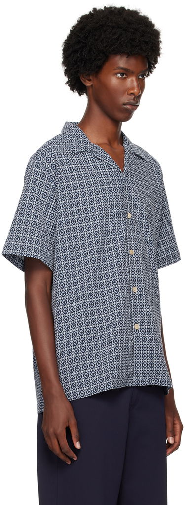 Košeľa Paul Smith PS Paul Smith Cross-Stitch Short Sleeve Shirt Modrá | M2R-695U-N22162-43, 1