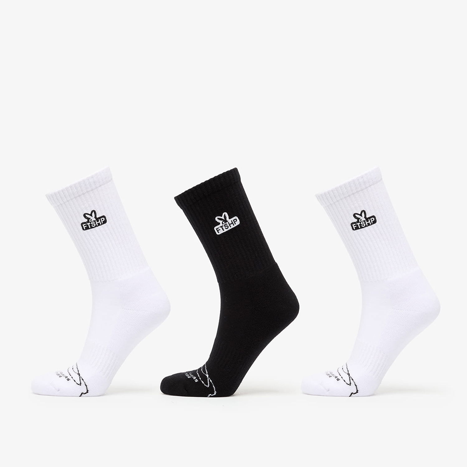 Ponožky Footshop Playboy x FTSHP Socks 3 Pack Black/ White Rôznofarebný | FTSHP_541, 0