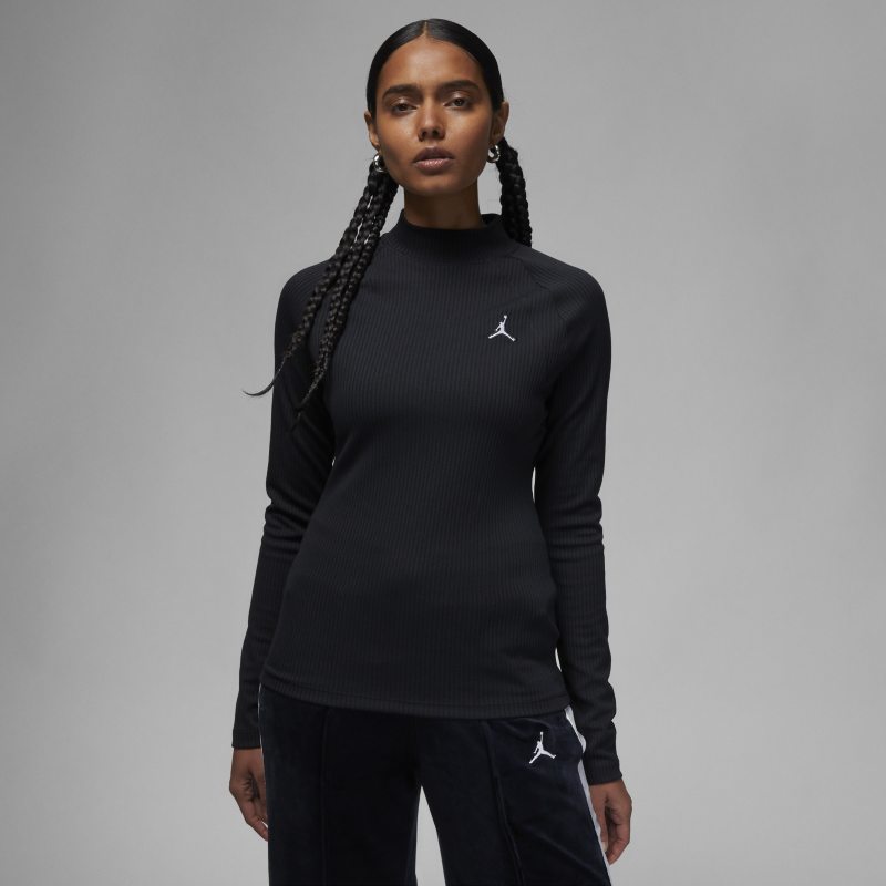 Tričko Jordan Jordan Flight Ribbed Long-Sleeve Top Čierna | DV1420-010, 0