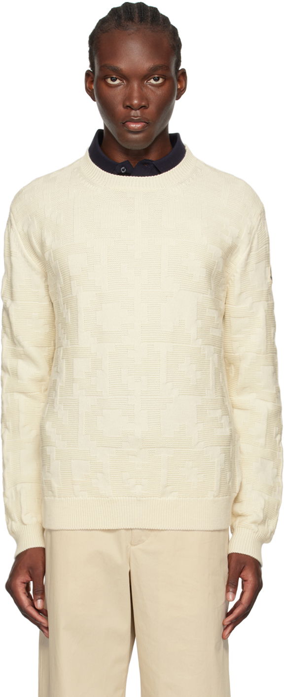 Sveter Moncler Off-White Wool Sweater Béžová | J20919C00006M1282, 0