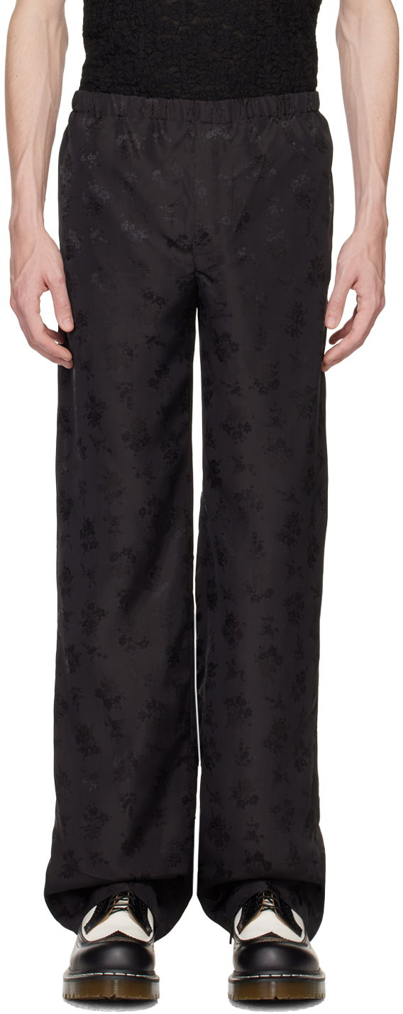 Nohavice Anna Sui Anna Sui Floral Jacquard Trousers Čierna | M1023H41, 0