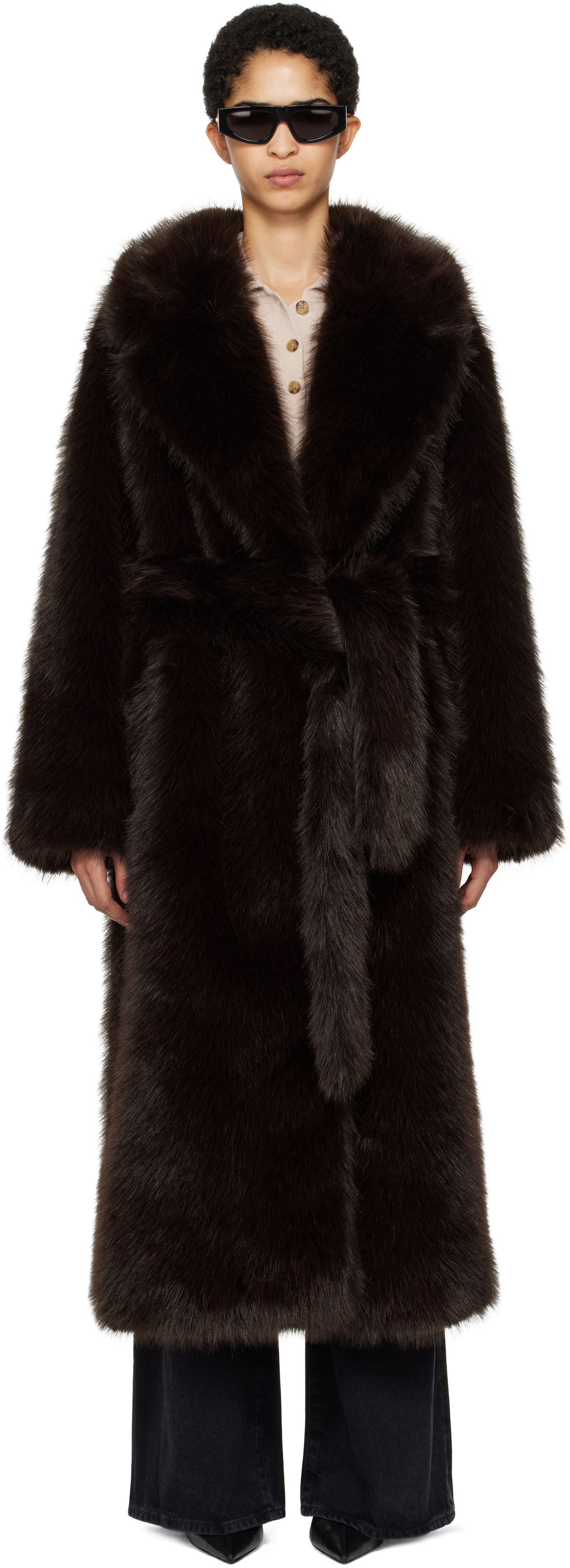 Kabáty AGOLDE Faux-Fur Coat Hnedá | A5076, 0