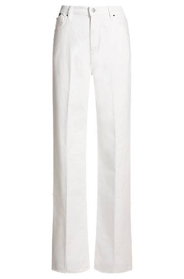 Džínsy BOSS Relaxed-Fit Cotton Denim Jeans Biela | 50538624, 0