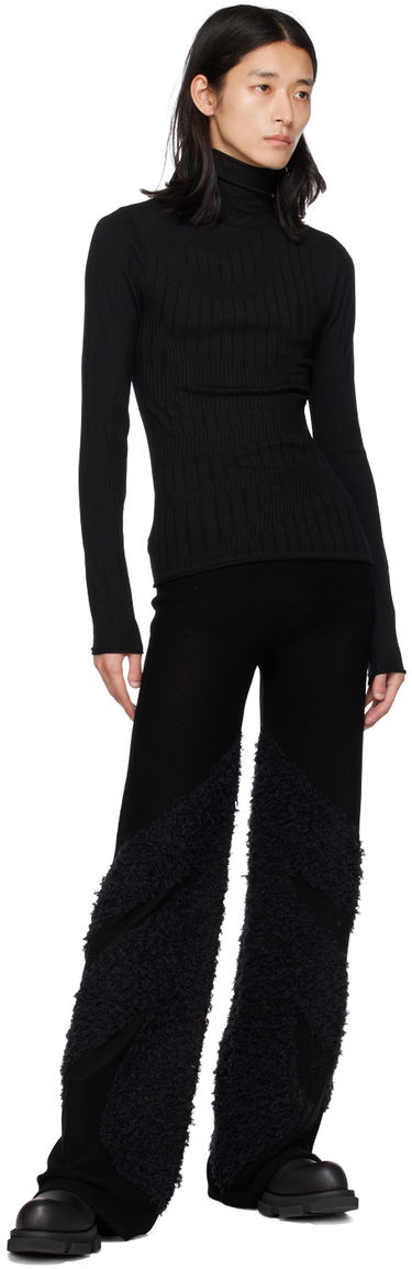 Tričko Dion Lee Fitted Ribbed Turtleneck Top Čierna | C7104F22, 3