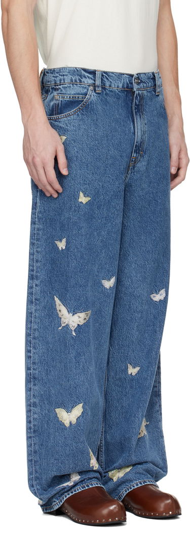 Džínsy OUR LEGACY Our Legacy Vast Cut Butterfly Embroidered Jeans Modrá | M2255VCI, 1