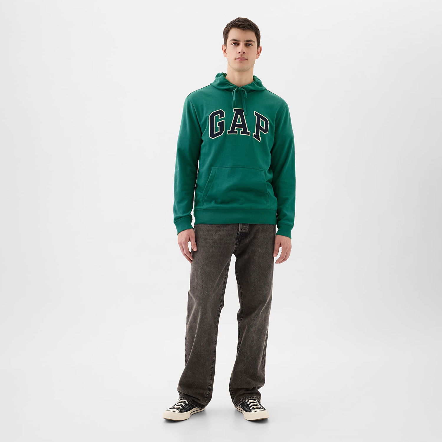 Mikina GAP French Terry Pullover Logo Hoodie Jade Stone Zelené | 868460-00, 1